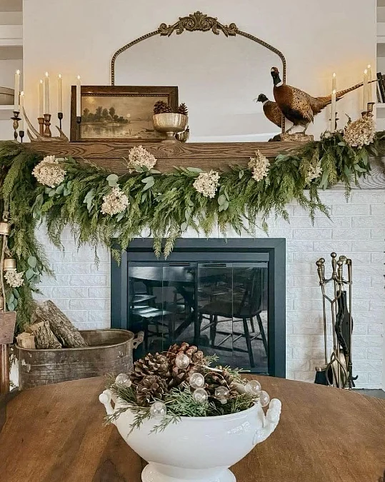 Greenery Garland with Vintage Fall Accents