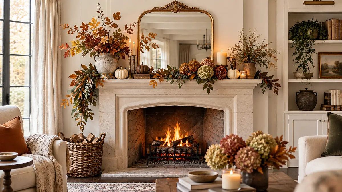 23 Fall Mantel Ideas That Look Styled Not Stuffed