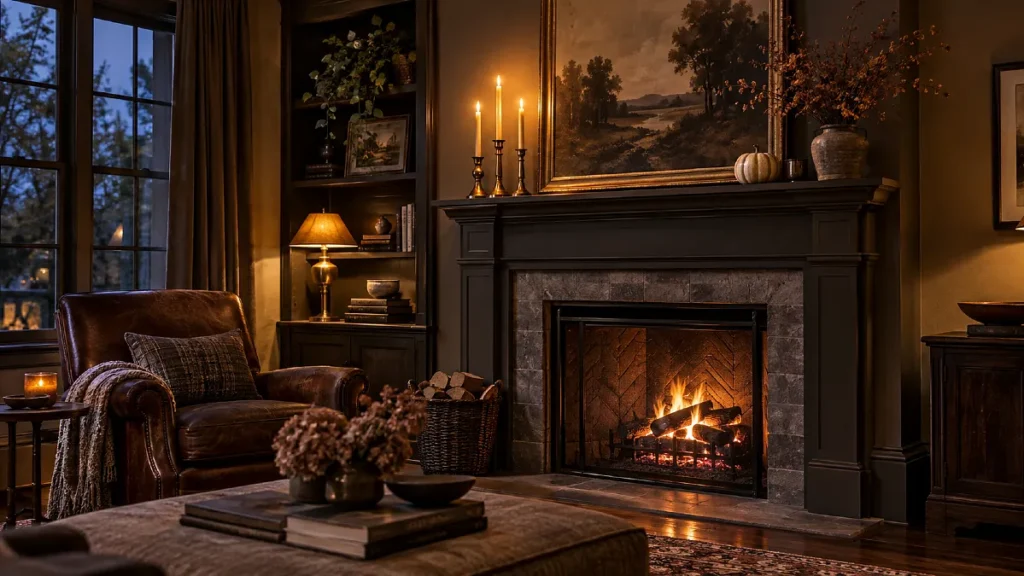 Let Lighting Make the Mantel Feel Like Fall