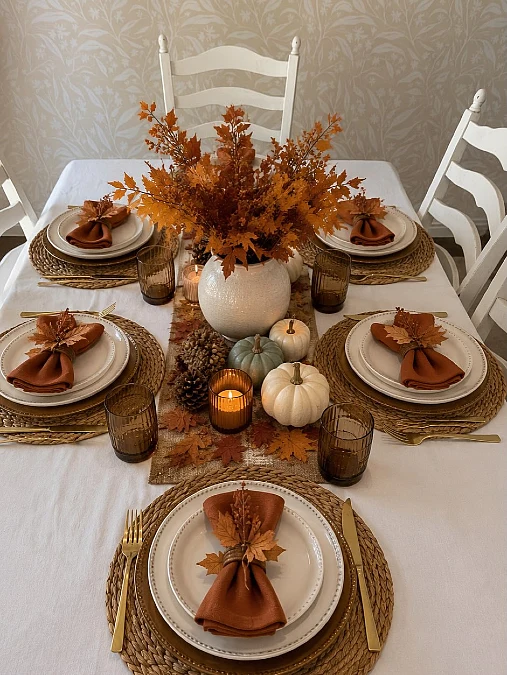 Burnt Orange Harvest Table