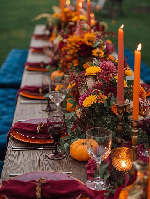Jewel Tone Outdoor Fall Table