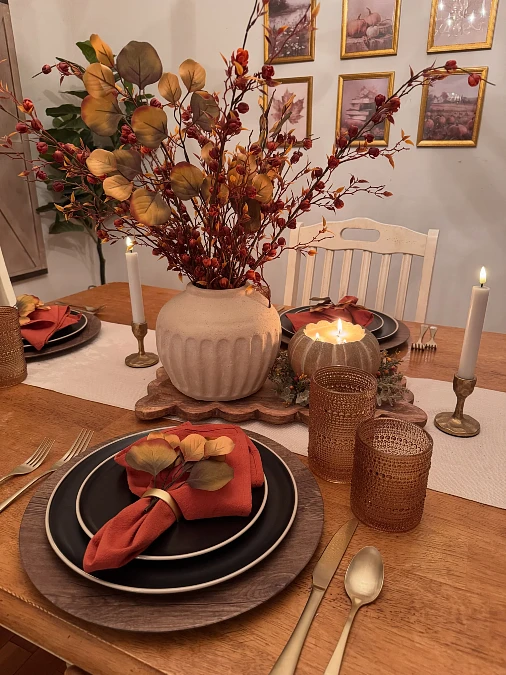 Rust and Amber Candlelit Table