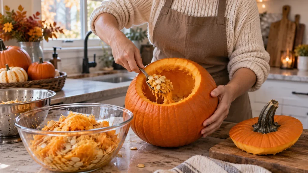 Cleaning Out the Pumpkin Thoroughly Makes a Bigger Difference Than Fancy Tricks