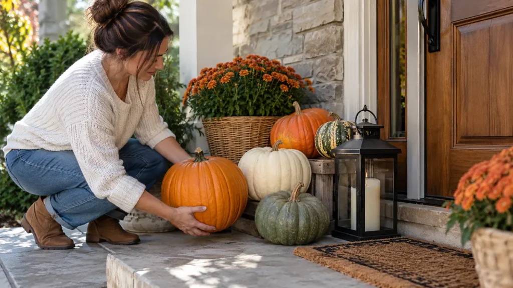 Start With Firm Pumpkins Before You Style the Porch